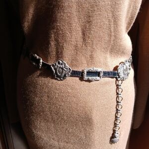 Brighton Black Belt with Silver Accents